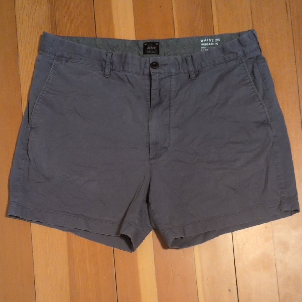 J. Crew Men's Gray Flat Front Shorts 36 Waist 5 Inseam